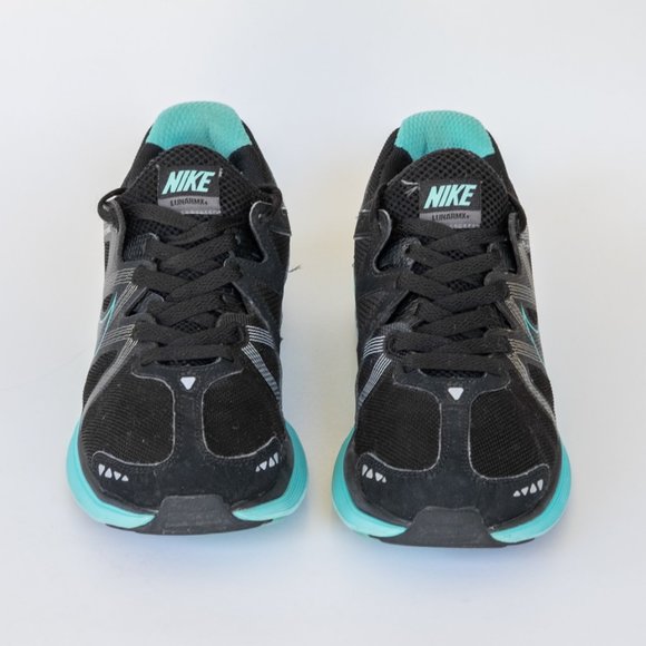 Nike LunarMX+ Flywire Women's Running Sneaker, Black / Blue, Max Air, Size 7.5 - Picture 2 of 8